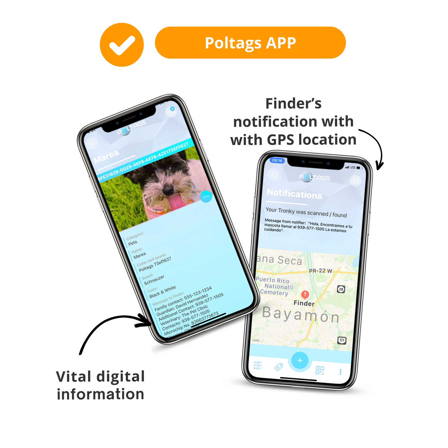 Poltags Fusion Digital Pet ID Collar Adapter