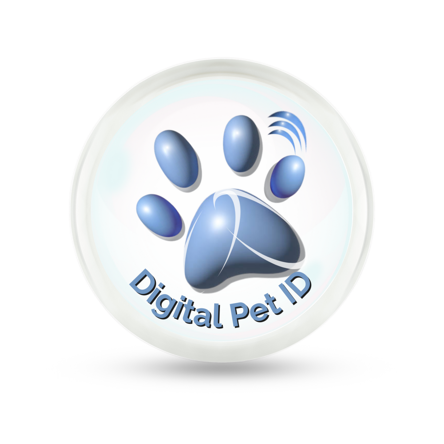 Blue Pastel Paw Digital Pet ID Large