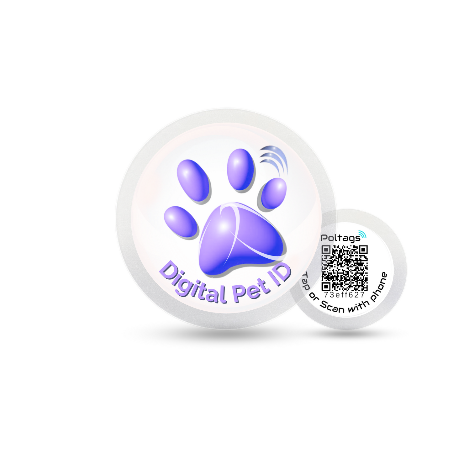Violet Paw Digital Pet ID Large