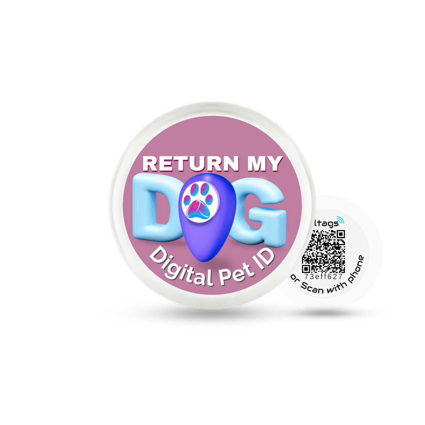 RMD BABY BLUE Digital Pet ID Large