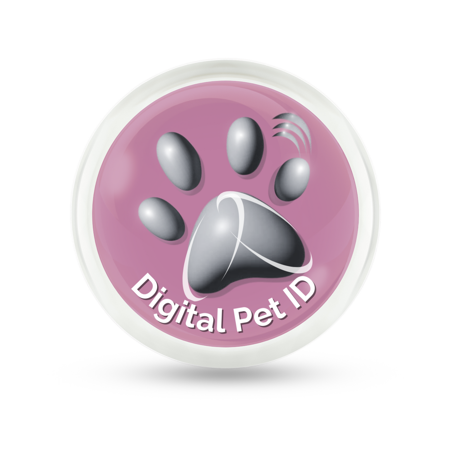 Shade of Gray Paw Digital Pet ID Large