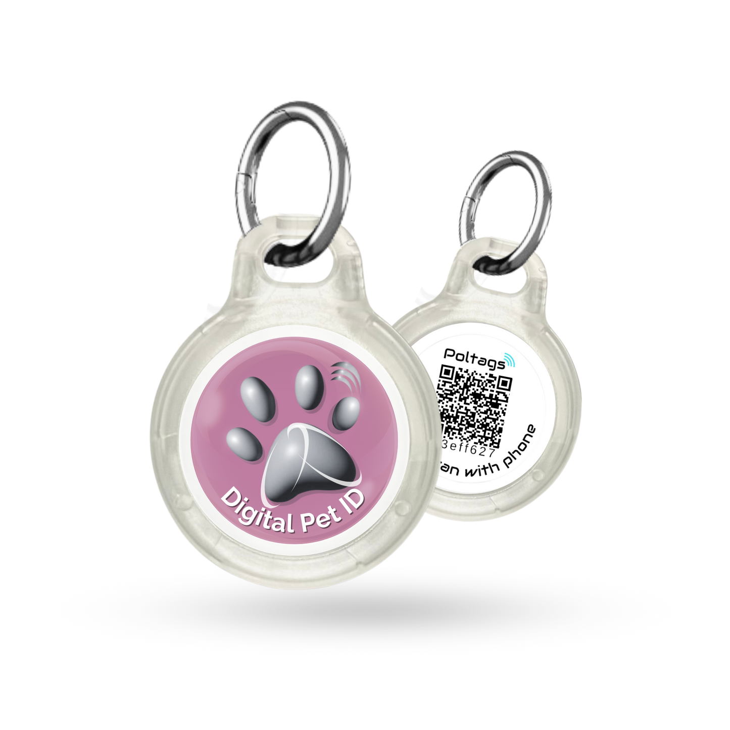 Shade of Gray Paw Digital Pet ID Large